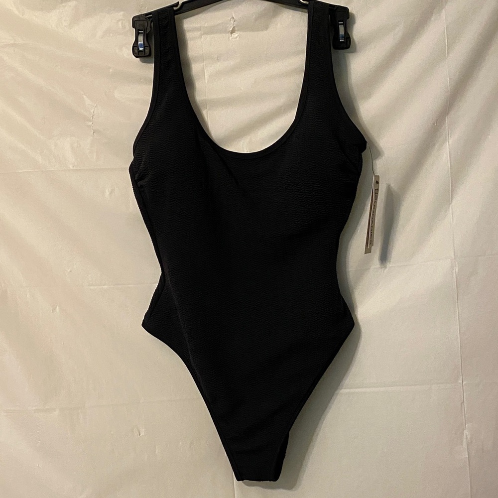 No Boundaries Black Cheeky High Leg Swimsuit
